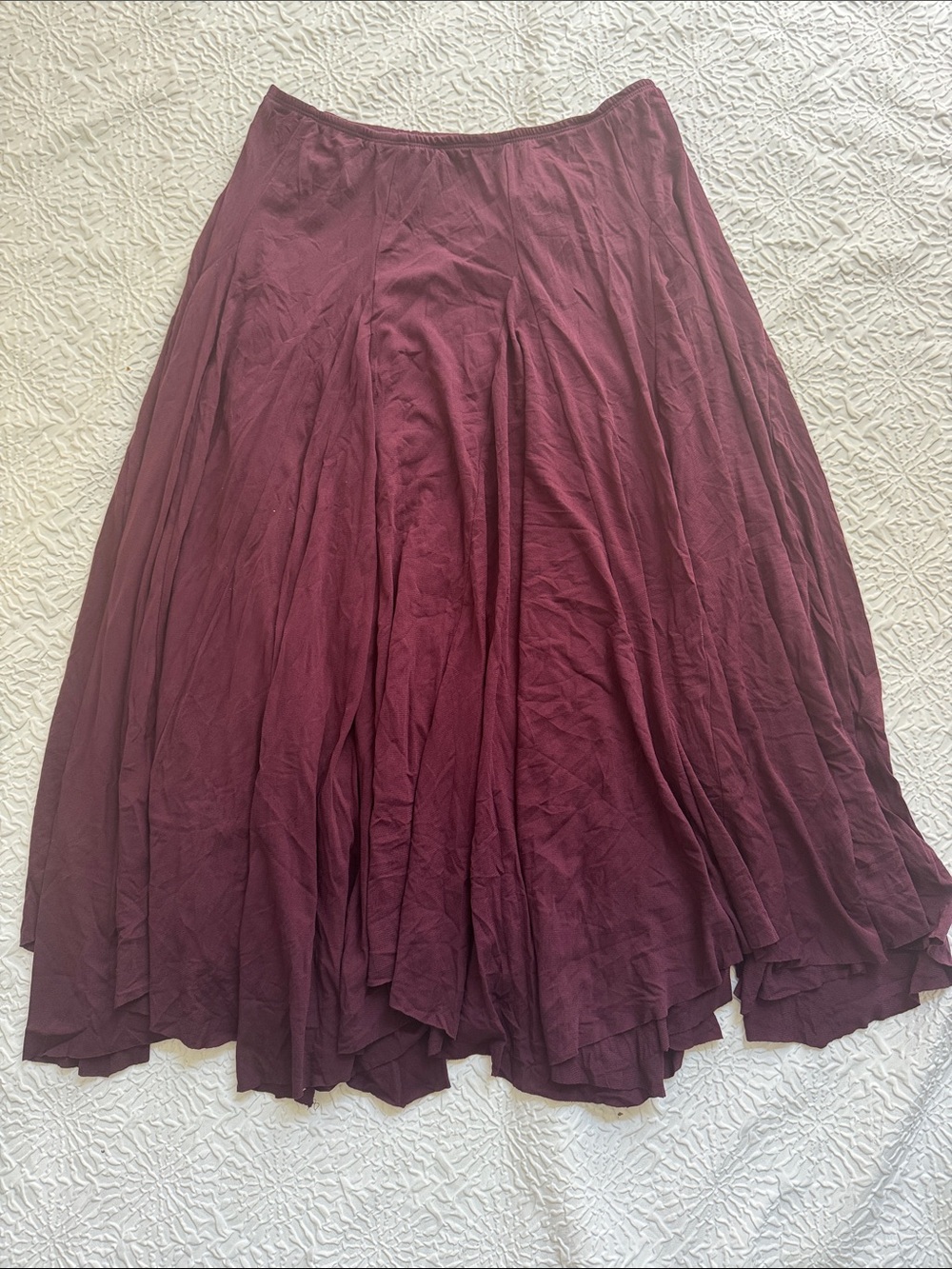 Flowy Circle Skirt in Deep Burgundy
